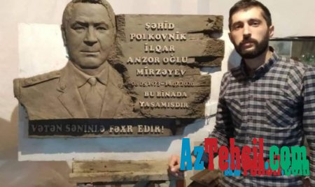 Студент Академии художеств  слепил бюст шехида  полковника Ильгара Мирзаева